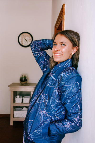 THE KYLA PADDED BOMBER JACKET | BUTTERFLIES